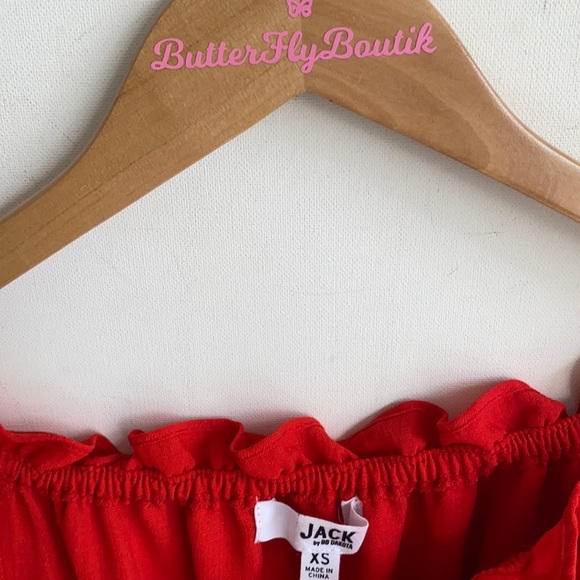 Jack by BB Dakota Women's Bowser Off The Shoulder Poppy Red Dress, Size XS - Picture 15 of 16